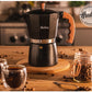 HUDSON Classic Stovetop Espresso Maker Italian Style 9 Cups Black