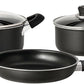Pots and pans Set Ceramic Nonstick Black Cookware Sets, 5 pcs Set w/Frying Pan, Pot & Saucepan