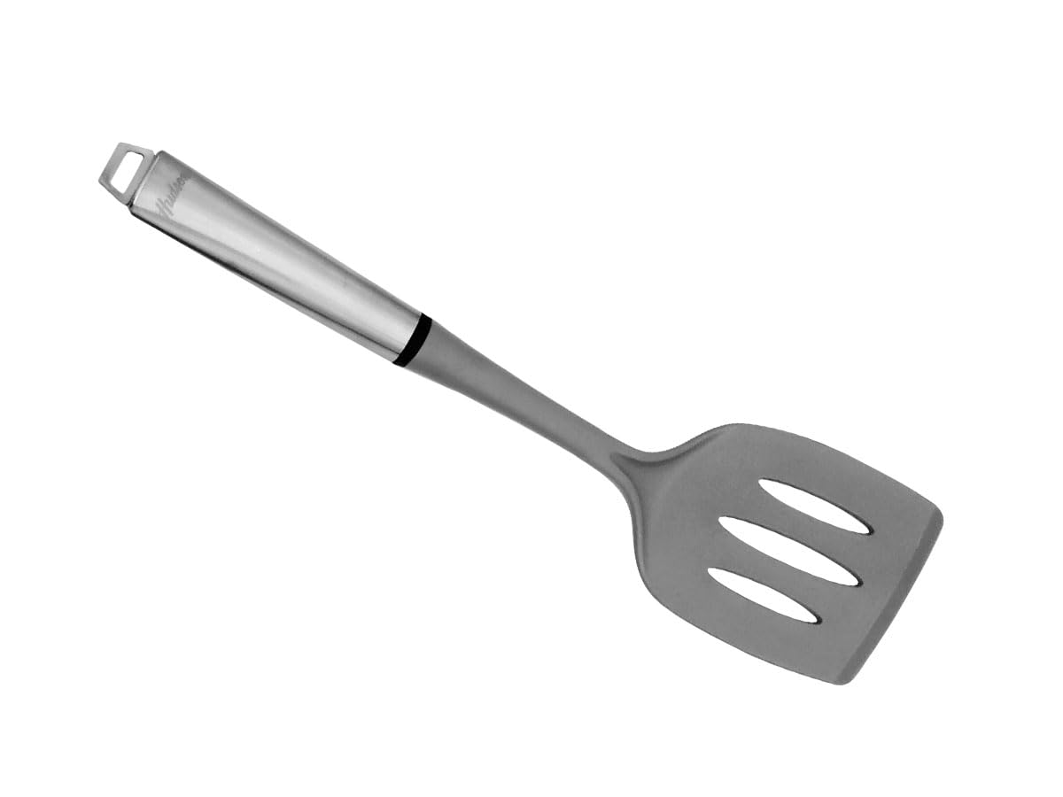 HUDSON Nylon Slotted Turner with Stainless Steel Handle
