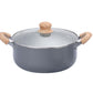 HUDSON Grey Stockpot Cookware, 3.9Qt Pots and Pans, Dishwasher Safe, Granite