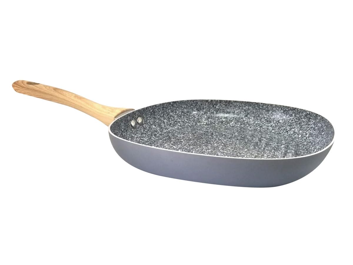 HUDSON Aluminum Nonstick Covered Grill Pan,10.3 in, Granite Grey