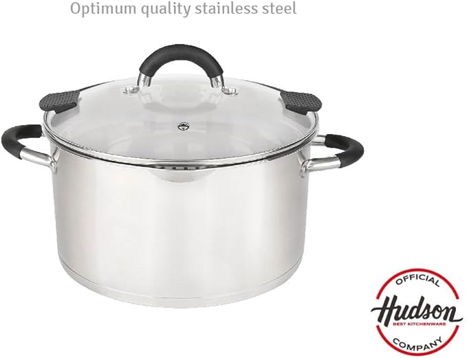 HUDSON Stainless Steel Stockpot 5.2qt, Coockware, Dishwasher Safe