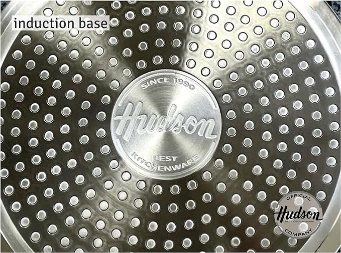 HUDSON Forged Aluminum Stockpot with tempered glass lid, 9Qt Nonstick Covered