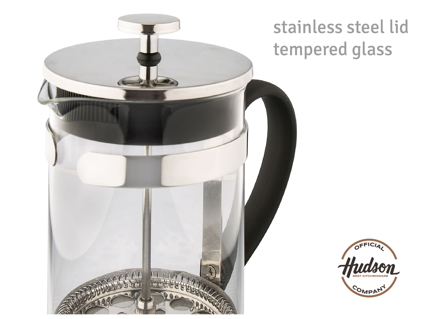 HUDSON French Press Coffee and Tea Maker, 0.84Qt, Silver