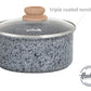HUDSON Forged Nonstick Grey Saucepan 3.5Qt Cookware, Pots and Pans, Dishwasher Safe, Granite