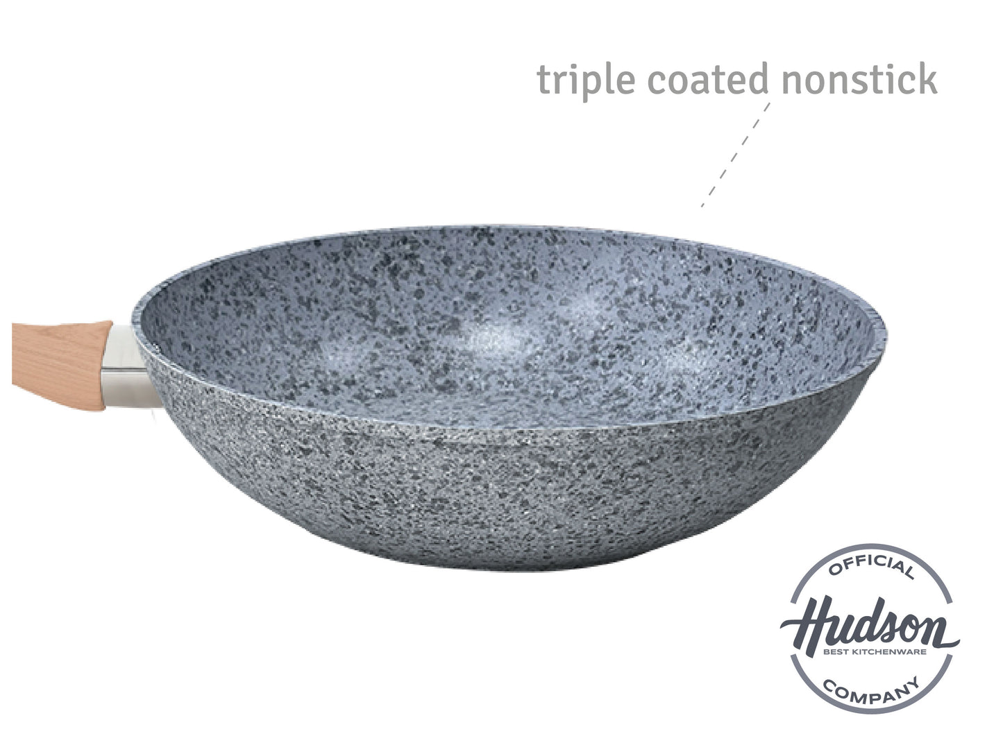 HUDSON Forged Aluminum Nonstick Covered Wok, 4.1Qt ,11 inches