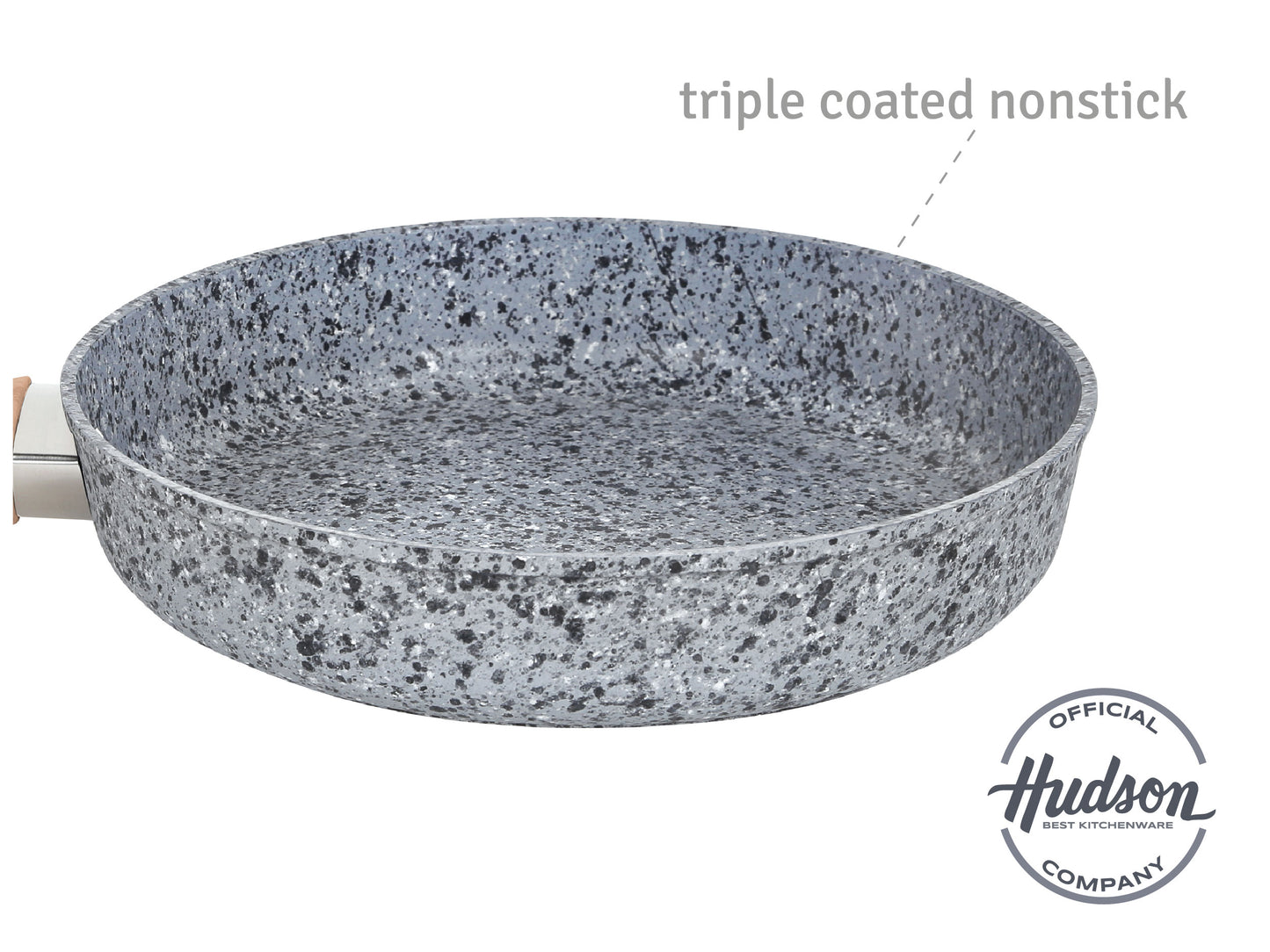 HUDSON Forged Nonstick Granite Frying Pan 2.6Qt Cookware, Pots and Pans, Dishwasher Safe