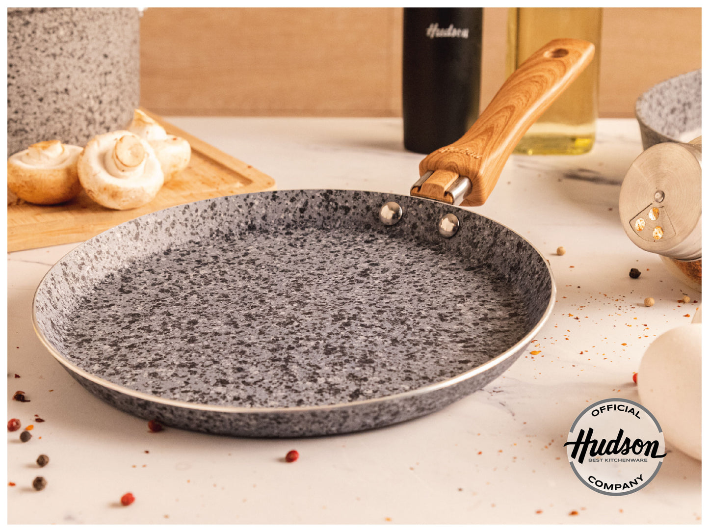 HUDSON Forged Nonstick Grey Cake Pan 1.9 Qt Cookware, Dishwasher Safe