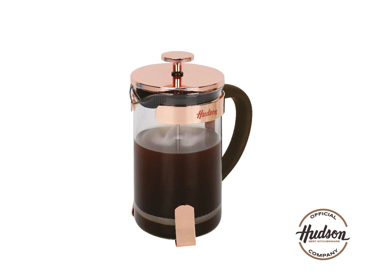 HUDSON French Press Coffee and Tea Maker, 0.84Qt, Copper