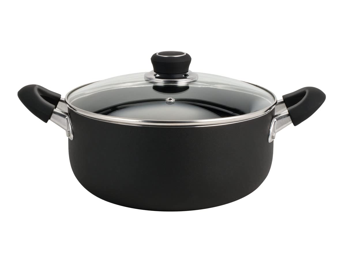 HUDSON Aluminium Nonstick Black Pot 3.9Qt Cookware, Pots and Pans