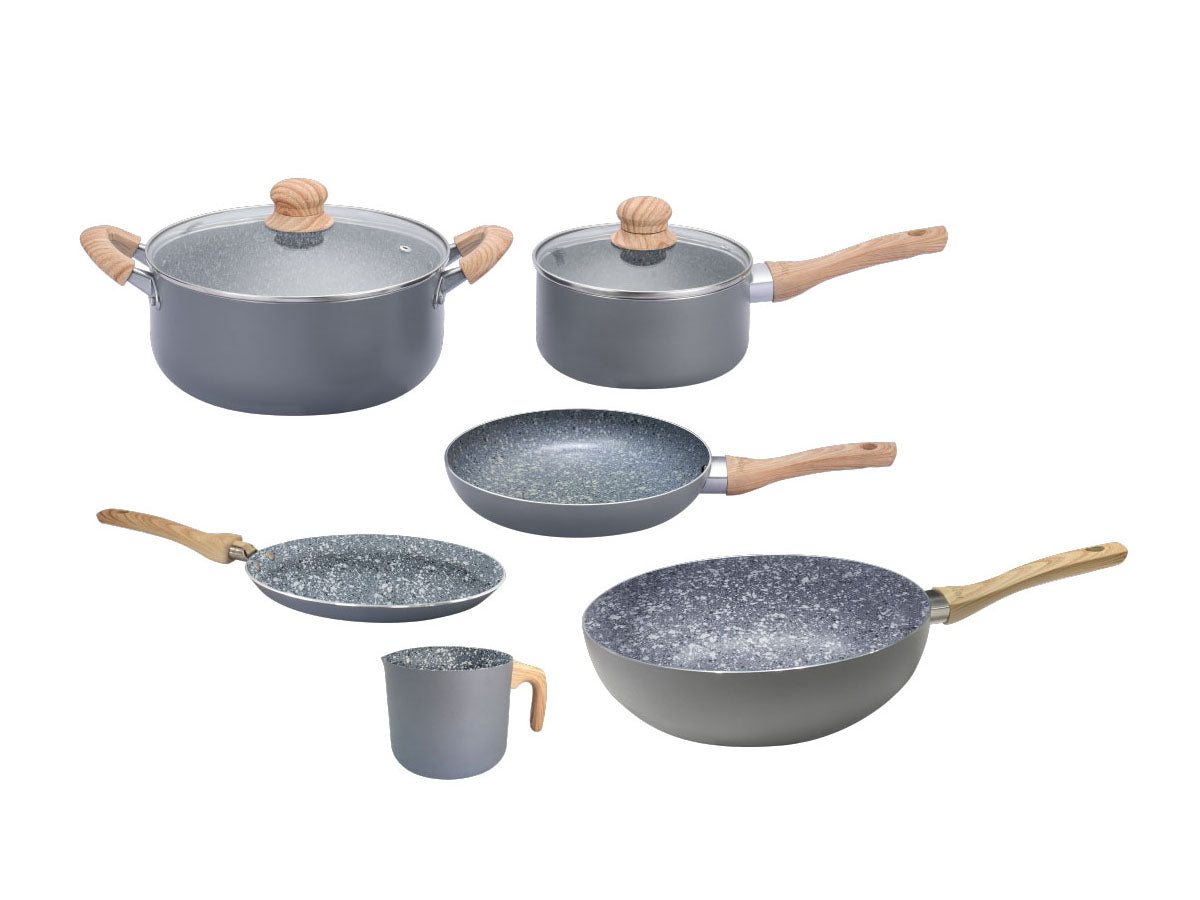 Hudson Granite Kit: Pot, Pan, Griddle, Milk pot, Pancake Pan