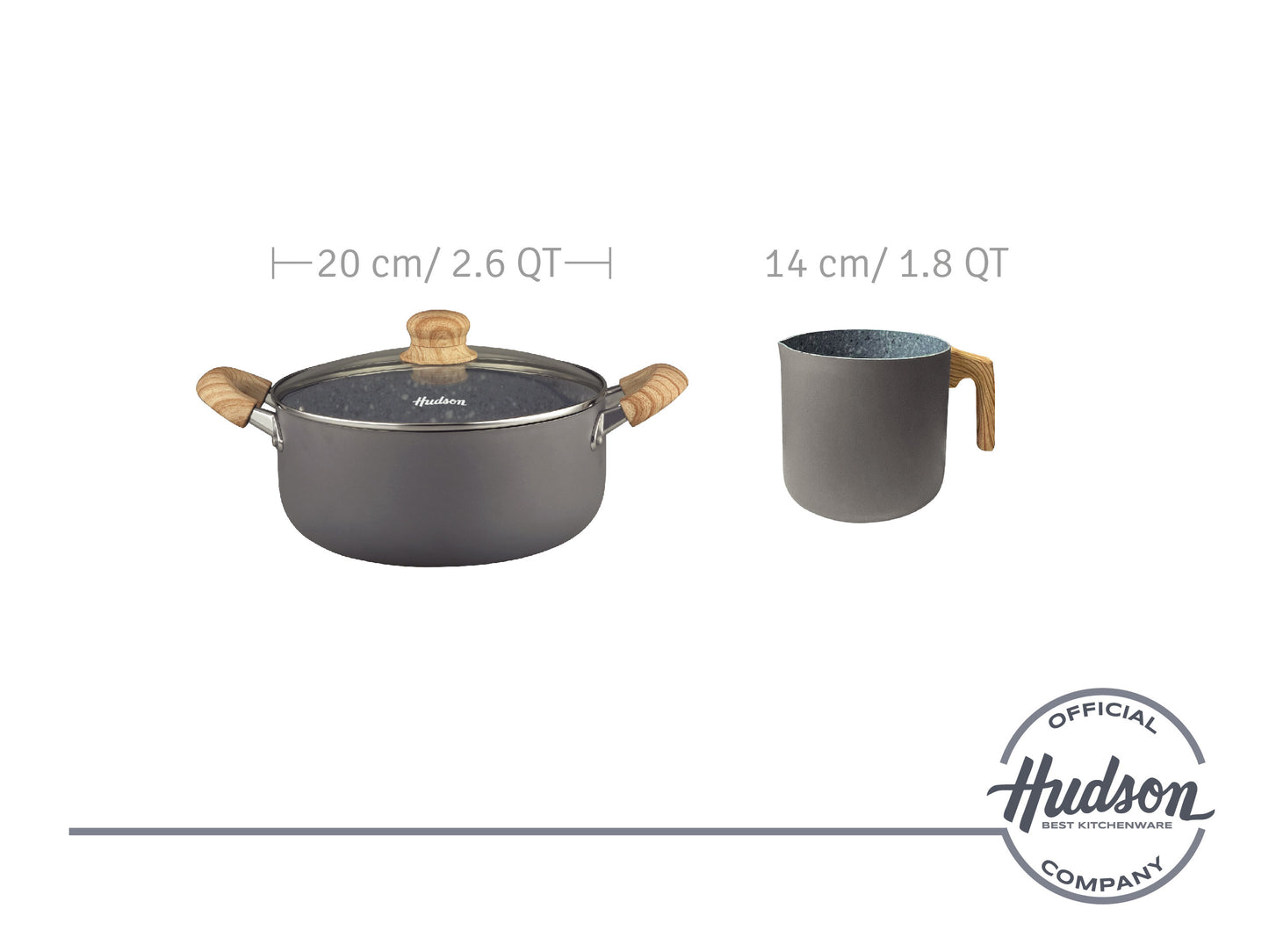 HUDSON Set Milk pot 14 cm + Granite Saucepan 20 cm