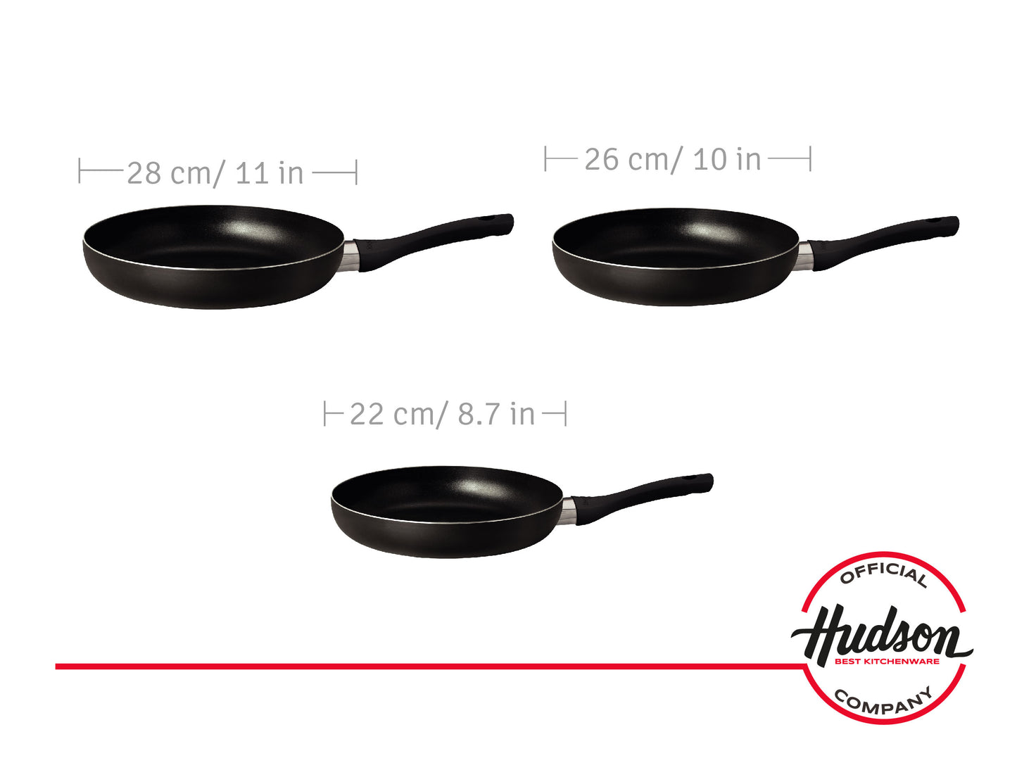 Cookware Set 22cm 26cm 28cm Hudson Aluminum Line